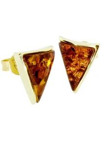 Paar Ohrstecker OSTSEE-SCHMUCK "OSTSEE-SCHMUCK Ohrstecker Levke Ohrstecker Levke", gelb, Ohrringe, Damen, 12 x 9mm, Gelbgold 333