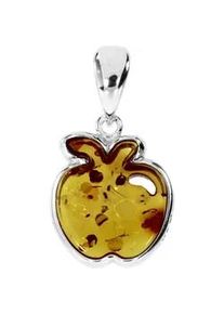 Kettenanh&auml;nger OSTSEE-SCHMUCK "OSTSEE-SCHMUCK Anh&auml;nger Apfel Anh&auml;nger Apfel", wei&szlig;, Schmuckanh&auml;nger, Damen, 29 x 16mm, Silber 925 (Sterlingsilber), 2,7 g, Kettenanh&auml;nger