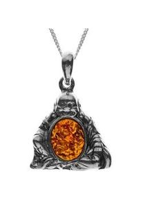Kette mit Anh&auml;nger OSTSEE-SCHMUCK "OSTSEE-SCHMUCK Kette mit Anh&auml;nger Buddha" Gr. 42, silber, Halsketten, Damen, 42cm, Silber 925 (Sterlingsilber), L: 40