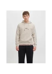 Jack & Jones Kapuzensweatshirt JACK & JONES "JJESOHO SWEAT HOOD NOOS", Herren, Gr. 3XL, moonbeam, angeraute Sweatware, Obermaterial: 80% Baumwolle, 20% Polyester, bedruckt, relaxed fit, Rippb&uuml;ndchen, Sweatshirts, Baumwollmischung, relaxed fit
