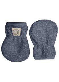 MINI A TURE Matwolmer Teddyfleece Mittens Handschuhe Kinder (Größe 6-12 Months |blau)