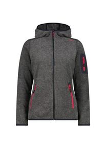 CMP Jacket Fix Hood Jacquard Knitted Stripes Fleecejacke Damen (Gr 46 |grau)