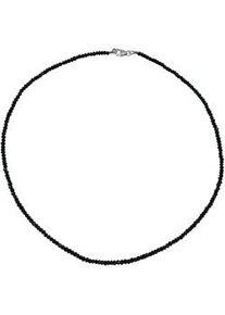 Kette ohne Anh&auml;nger Firetti "Schmuck Geschenk Silber 925 Halsschmuck Halskette Spinell" Gr. 50, silber (silberfarben, schwarz), Halsketten, Damen, 50, Silber 925 (Sterlingsilber), B: 3mm, Made in Germany - mit Spinell, B:3mm
