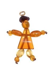 Kettenanh&auml;nger Firetti "Schmuck Geschenk Halsschmuck Anh&auml;nger f&uuml;r Halskette Bernstein Puppe", orange (gelbgoldfarben, gelb, braun, gelb, braun), Schmuckanh&auml;nger, Damen, Messing, 15 g, Kettenanh&auml;nger, Made in Germany - mit Bernstein