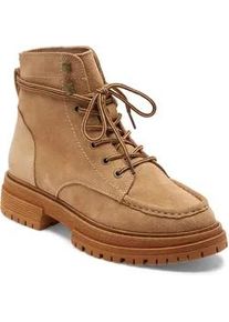 Schn&uuml;rboots Roxy "WORK IT", Damen, Gr. 39, tan, Leder, Schuhe Schn&uuml;rboots, Schn&uuml;rstiefel, Schn&uuml;rstiefelette