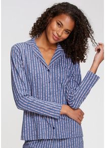 Vivance Dreams Pyjamaoberteil mehrfarbig Gr. 32/34 für Damen. V-Ausschnitt und Allover-Druck. Basic. Nachhaltig.