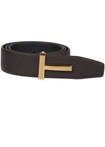 Tom Ford G&uuml;rtel - Reversible Icon T-buckle Belt Brown - Gr. 100 - in Braun - f&uuml;r Damen