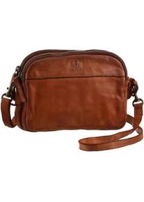 Umh&auml;ngetasche Harbour 2nd "Rieke", Damen, Gr. B/H/T: 20,5cm x 14,5cm x 7,5cm, braun (cognac), Leder, washed, Taschen Umh&auml;ngetasche, Schultertasche Handtasche Damen Tasche Damen