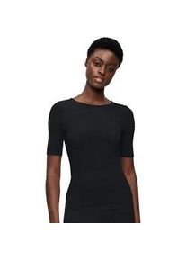 T-Shirt Triumph "Beauty Layers SSL Top Wool", Damen, Gr. L, schwarz, Single Jersey, Obermaterial: 100% Wolle, h&uuml;ftlang, Rundhals, Shirts T-Shirt, weiche Wolle, Rundhalsausschnitt, w&auml;rmend