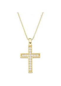 Kreuzanh&auml;nger Lady, silber (silber vergoldet 925), Schmuckanh&auml;nger, Damen, Silber 925 (Sterlingsilber)