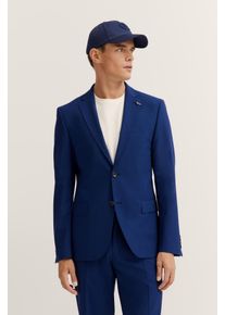 Bugatti Herren Anzugsakko360, blau, elegant, Gr. 48, unifarben, 75% Wolle, 22% Polyester, 3% Elasthan, Sakkos, mit Reverskragen