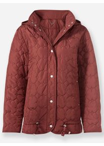 sheego Gro&szlig;e Gr&ouml;&szlig;en Steppjacke mit Tunnelzug im Saum, rotbraun, Gr&ouml;&szlig;e 50 - Damen