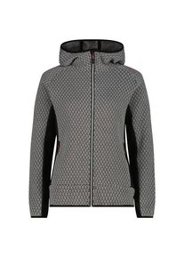 Fleecejacke CMP Jacket Fix Hood Jacquard Knitted Damen (Gr 42 |grau)