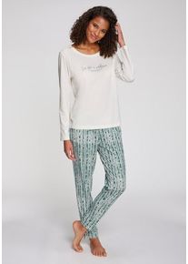Vivance Dreams Pyjama mehrfarbig Gr. 32/34 für Damen. Rundhals und Print, Allover-Druck. Basic. Nachhaltig.