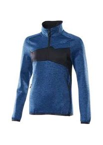 Mascot Accelerate Damen Fleecepullover kurzer Rei&szlig;verschluss Azurblau/Schwarzblau - Gr&ouml;&szlig;e: XL - Azurblau/Schwarzblau