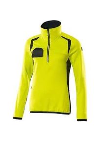 Mascot ACCELERATE SAFE 19353-316 Fleecepullover mit kurzem Rei&szlig;verschluss Damen | hi-vis Gelb/Schwarzblau | 2XL - hi-vis Gelb/Schwarzblau