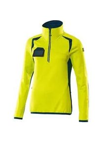 Mascot ACCELERATE SAFE 19353-316 Fleecepullover mit kurzem Rei&szlig;verschluss Damen | hi-vis Gelb/Dunkelpetroleum | L - hi-vis Gelb/Dunkelpetroleum
