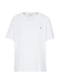 Kurzarmshirt Gant "PRINTED ARCHIVE SHIELD T-SHIRT", Damen, Gr. 3XL, wei&szlig;, Single Jersey, Obermaterial: 100% Baumwolle, regular fit, Rundhals, Shirts, kleine Logostickerei auf der Brust