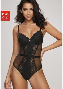 Lascana Body 'Cara' schwarz Gr. 100 Cup F für Damen. Mit herzförmiger Ausschnitt. Mit Bügel. Nachhaltig.
