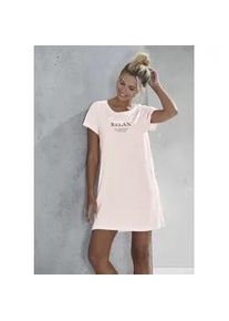 Nachthemd Vivance DREAMS, Damen, Gr. 36/38, N-Gr, rosa (hellrosa), Single Jersey, Obermaterial: 100% Baumwolle, bedruckt, unifarben, Basic ca. Mitte Oberschenkel, Rundhals, abgesteppte Kante, Kleider Nachthemd, mit Statementdruck