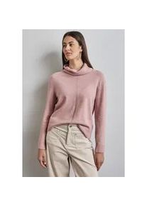 Rollkragenpullover Street One, Damen, Gr. 36, rosa (petal rose meliert), Web, 37% Baumwolle, 34% Polyacryl, 26% Polyester, 3% Elasthan, unifarben, normal normal, hoch geschlossener Ausschnitt, B&uuml;ndchen, Pullover Rollkragenpullover, im soften Baumwoll-Mix