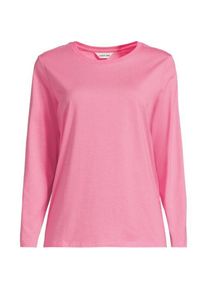 LANDS' END Lang&auml;rmeliges Supima-Shirt mit Rundausschnitt, Damen,  Pink, by Lands' End
