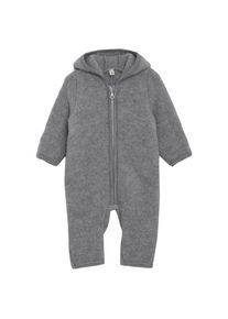 Huttelihut Pram Suit Bear Ears Wool Fleece Overall Kinder (Gr 80 |grau)