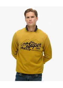 Superdry Herren Baumwolle Gedrucktes Logo L&auml;ssiges Lo-Fi Outdoor Sweatshirt, Gelb - Gr&ouml;&szlig;e: L 10406075008617SD003