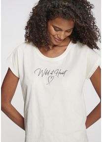 Vivance Dreams T-Shirt weiß Gr. 32/34 für Damen. Rundhals und Print. Basic. Nachhaltig.