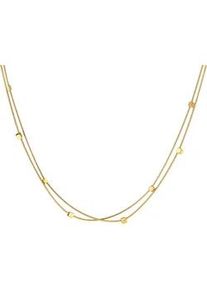 Kette ohne Anh&auml;nger Firetti "Schmuck Geschenk Edelstahl Layer doppelreihig mit w&uuml;rfelf&ouml;rmigen Cube", gold (gelbgoldfarben), Halsketten, Damen, Edelstahl, L: 45