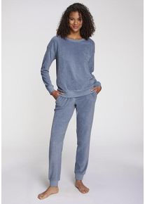 Vivance Dreams Pyjama blau Gr. 32/34 für Damen. Mit Rundhals. Basic. Nachhaltig.