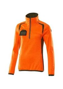 Mascot ACCELERATE SAFE 19353-316 Fleecepullover mit kurzem Rei&szlig;verschluss Damen | hi-vis Orange/Moosgr&uuml;n | XL - hi-vis Orange/Moosgr&uuml;n