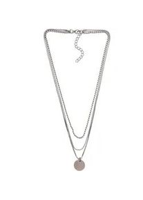 Kette mit Anh&auml;nger Firetti "Schmuck Geschenk Layering Kette mit kreisf&ouml;rmigen Anh&auml;nger", grau (metallfarben), Halsketten, Damen, Metall, L: 45