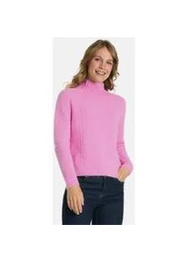 LIEBLINGSST&Uuml;CK Stehkragenpullover LIEBLINGSST&Uuml;CK "BettaL", Damen, Gr. 46, fresh rose, Strick, Obermaterial: 52% Alpaka, 32% Polyamid, 13% Wolle, 3% Elasthan, Zopfmuster, clean, unifarben, normal, hoch geschlossener Ausschnitt, Rippstrickb&uuml;ndchen, Pullover Stehkragenpullover, aus Alpakamix