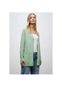 Cardigan Street One, Damen, Gr. 40, serene gr&uuml;n meliert, Strick, Obermaterial: 52% Viskose, 28% Polyester, 20% Polyamid, unifarben, l&auml;ssig geschnitten ca. Mitte Oberschenkel, Rundhals, Strickjacken, ohne Verschluss, offen