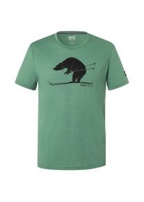 super.natural Skiing Bear Tee Merinoshirt Men (Größe L |dark ivy /schwarz)