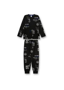 Sanetta Pyjama Long AOP 245916 Schlafanzug Kinder (Gr 152 |schwarz)