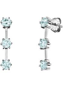Paar Ohrh&auml;nger JULIE JULSEN "925 Silber rhodiniert Zirkonia hellblau", wei&szlig; (wei&szlig;, hellblau), Ohrringe, Damen, one-size, Silber 925 (Sterlingsilber)