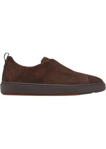 Santoni Low-Top Sneaker - Slip On Sneaker - Gr. UK_7 - in Braun - f&uuml;r Damen