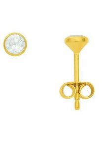Adelia&acute;s Paar Ohrh&auml;nger ADELIA ́S "Damen 585 Gold Ohrringe Ohrstecker mit Zirkonia &Oslash; 4 mm", gold, Ohrringe, Damen, Damen, Gelbgold 585 Gold, Gelbgold 585, Gold, mit Zirkonia Goldschmuck f&uuml;r Damen