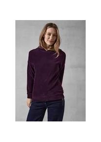 Langarmshirt Cecil, Damen, Gr. XL (44), rosa (beloved berry), Web, 73% Baumwolle, 25% Polyester, 2% Elasthan, unifarben, gerade normal, ohne Ausschnitt, B&uuml;ndchen, Shirts Langarmshirt, mit Kapuze