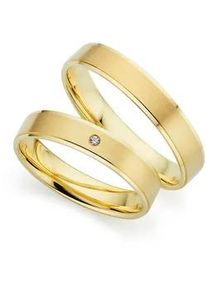 Phoenix Trauring PH&Ouml;NIX "Schmuck Partnerring Ehering Verlobungsring Freundschaftsring" Gr. 49, gelbgoldfarben, Fingerringe, Damen, 49, ohne Brillant, Silber 925 (Sterlingsilber), 4mm, Trauring, Made in Germany - wahlweise mit oder ohne Brillant