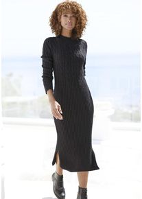 Lascana Strickkleid schwarz Gr. 34 für Damen. Figurbetont