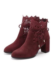 Lascana High-Heel-Stiefelette rot Gr. 35 für Damen. Mit Spitze