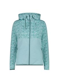 Fleecejacke CMP Printed Stretch Jacket Fix Hood Damen (Gr 34 |türkis)