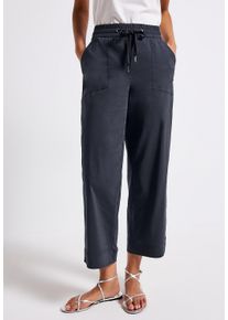 Street One Damen Stoffhosedeepwater blau, casual, Gr. 42, unifarben, Web, Obermaterial: 66% Baumwolle, 30% Polyester, 4% Elasthan, Hosen, Sommerhose