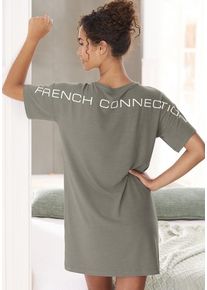 French Connection Nachthemd grün Gr. 32/34 für Damen. Rundhals und Print. Loose Fit