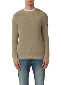 Strickpullover s.Oliver, Herren, Gr. M, schwarz stone beige, Strick, Obermaterial: 100% Baumwolle, Strukturmuster, unifarben, regular fit normal, Rundhals, Rippb&uuml;ndchen, Pullover Strickpullover, mit Rippb&uuml;ndchen