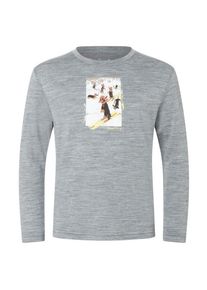 Merinounterwäsche super.natural Dachshund Party L/S Kinder (Gr 110 |grau)