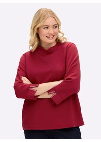 sheego Gro&szlig;e Gr&ouml;&szlig;en Sweatshirt mit Glitzerdetails, kirsche, Gr&ouml;&szlig;e 48/50 - Damen